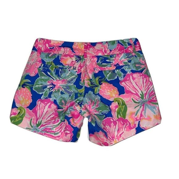Lilly Pulitzer Callahan Short Pink Floral It's Always Summer Somewhere Size 00 - Picture 4 of 11